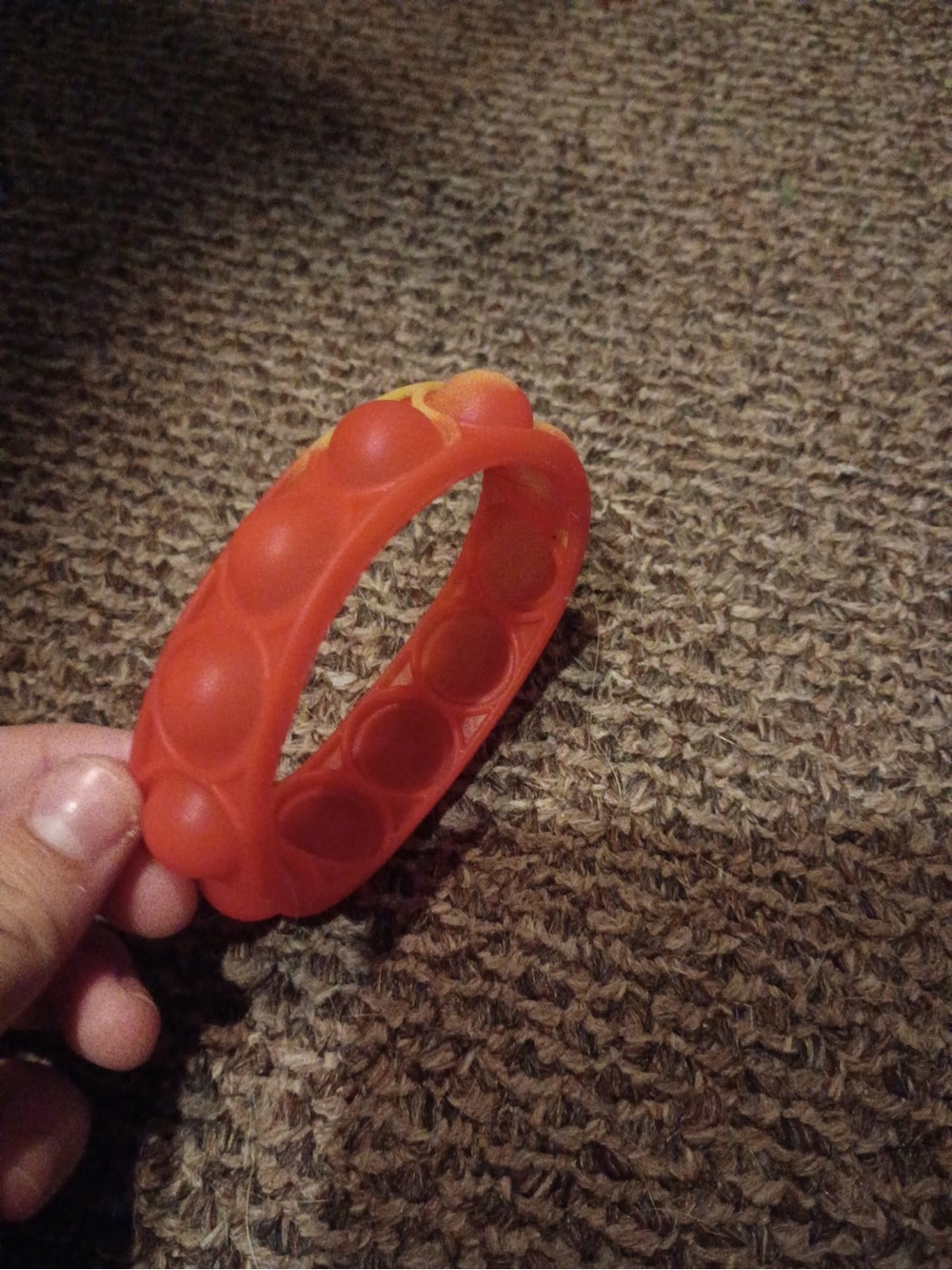 Orange Silicone Bubble Bangle Bracelet - Unbranded